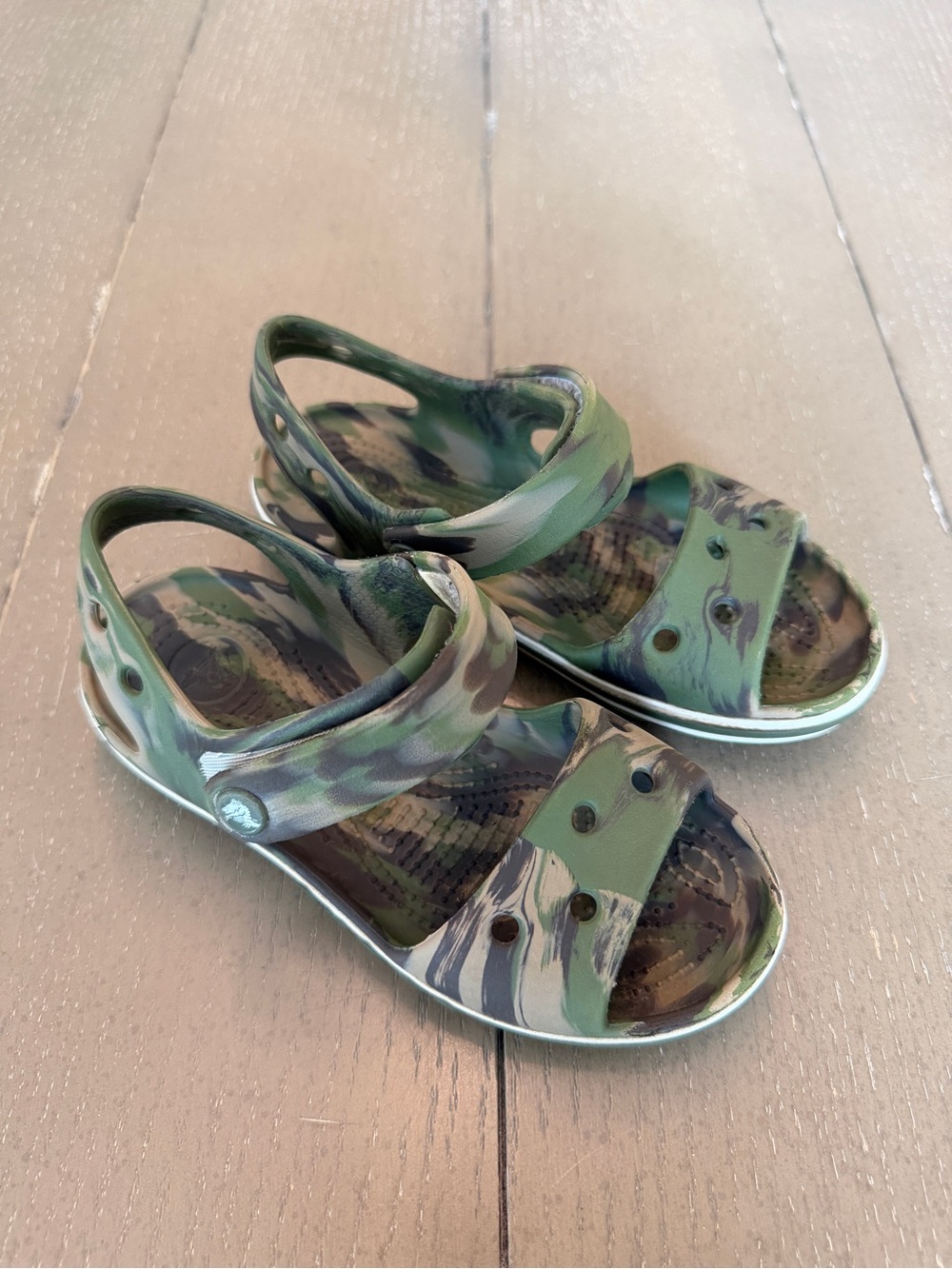 Crocs Kids Bayaband Marbled Camouflage Fishing Sandals Toddler Girls Size 12C